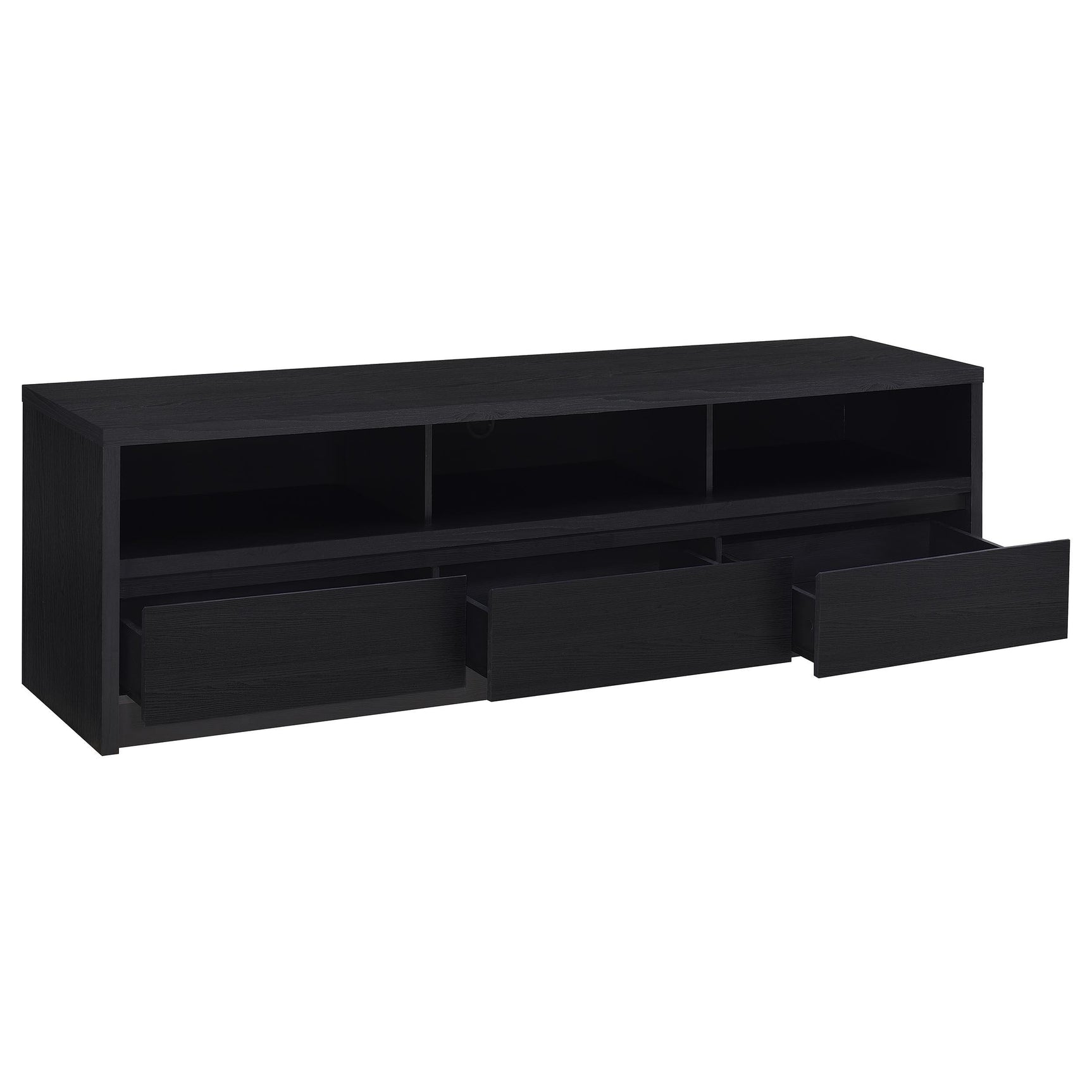 Rutland Black 78-inch 3-drawer TV Stand Media Console - Ornate Home