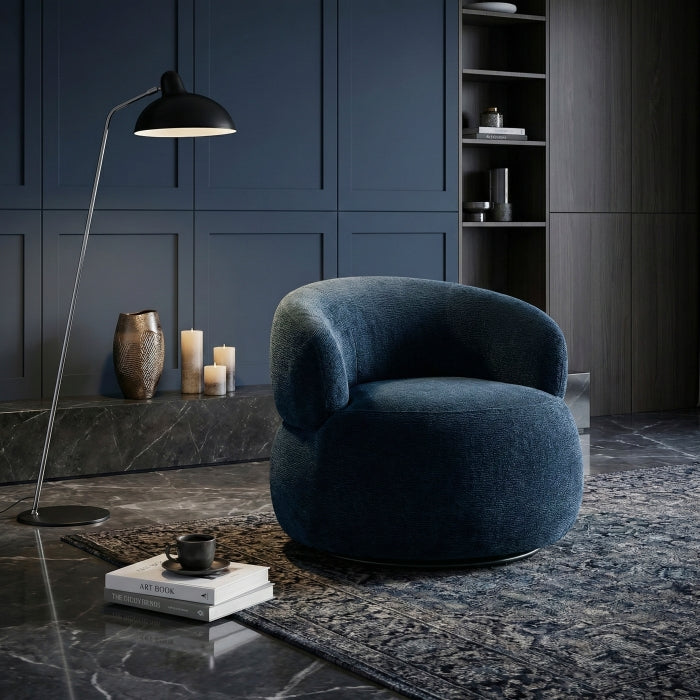 Ruvo Blue Swivel Chair - Ornate Home