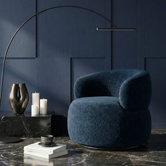 Ruvo Blue Swivel Chair - Ornate Home