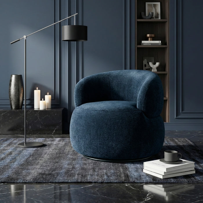 Ruvo Blue Swivel Chair - Ornate Home