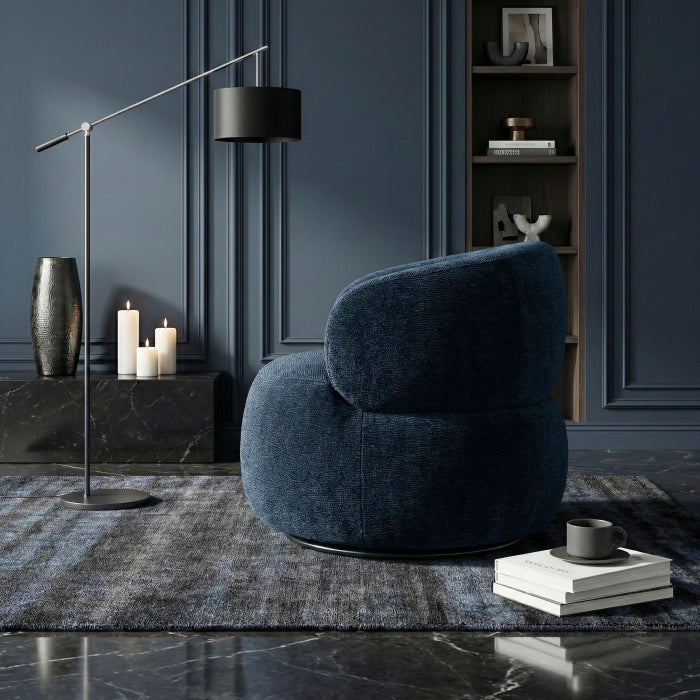 Ruvo Blue Swivel Chair - Ornate Home