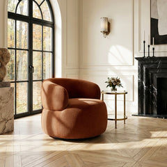 Ruvo Brown Swivel Chair - Ornate Home