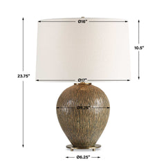 Rya Brown Ceramic Table Lamp - Ornate Home