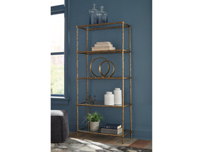 Ryandale Antique Brass Finish Bookcase (Online Special Price) - Ornate Home