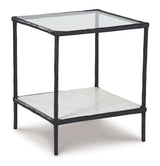 Ryandale Clear Glass & Marble End Table (Online Special Price) - Ornate Home