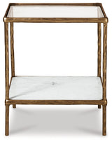 Ryandale Clear Glass & Marble End Table (Online Special Price) - Ornate Home