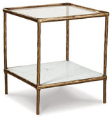 Ryandale Clear Glass & Marble End Table (Online Special Price) - Ornate Home
