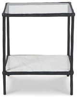 Ryandale Clear Glass & Marble End Table (Online Special Price) - Ornate Home
