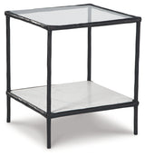 Ryandale Clear Glass & Marble End Table (Online Special Price) - Ornate Home