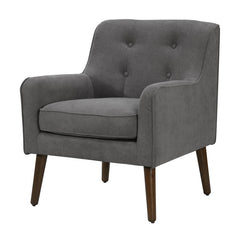 Ryder Gray 25"W Woven Fabric Tufted Armchair - Ornate Home