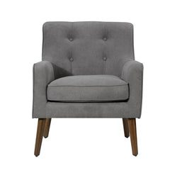 Ryder Gray 25"W Woven Fabric Tufted Armchair - Ornate Home