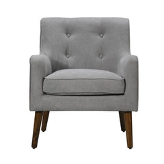 Ryder Steel Gray 25"W Woven Fabric Tufted Armchair - Ornate Home