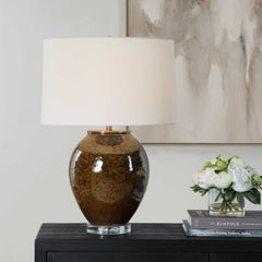 Rye Glazed Brown Table Lamp - Ornate Home