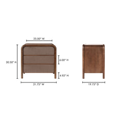 Rye Warm Brown 3 Drawer Nightstand - Ornate Home