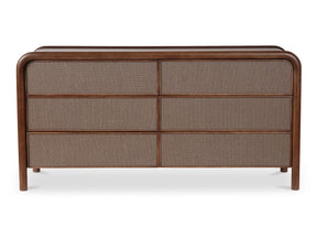 Rye Warm Brown 6 Drawer Dresser - Ornate Home