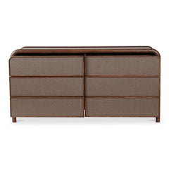 Rye Warm Brown 6 Drawer Dresser - Ornate Home