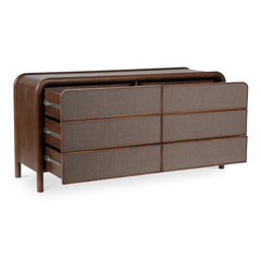 Rye Warm Brown 6 Drawer Dresser - Ornate Home