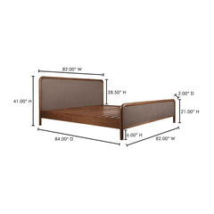 Rye Warm Brown King Bed - Ornate Home