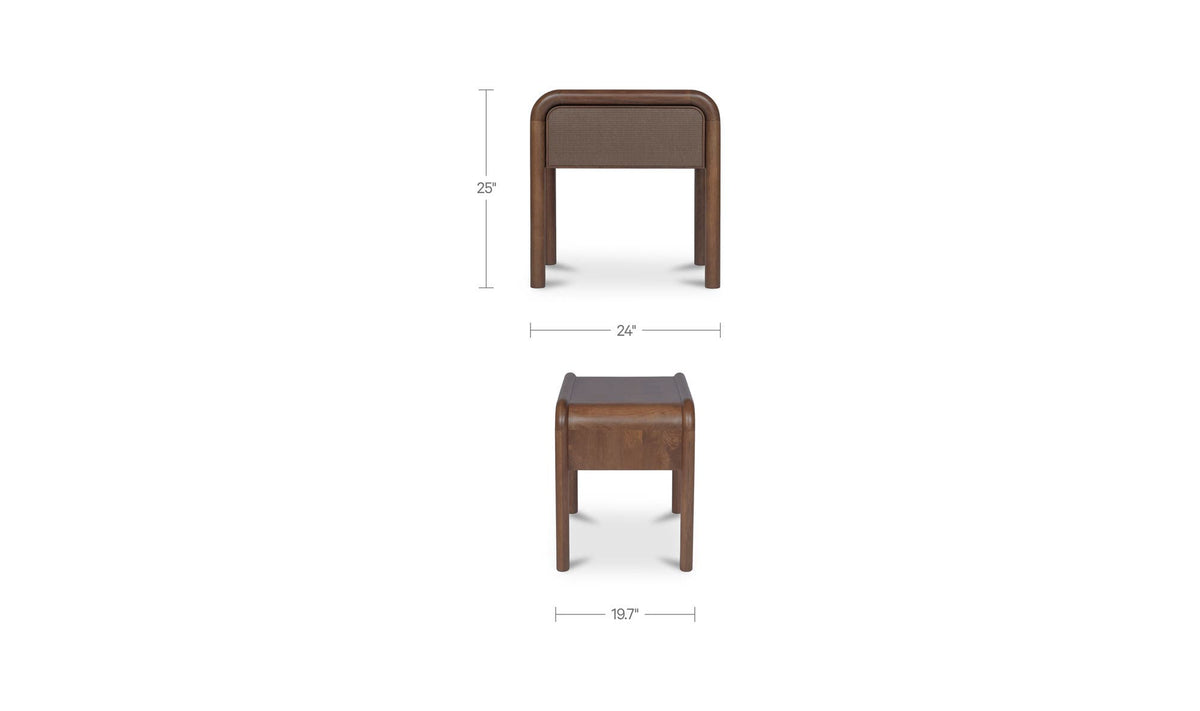 Rye Warm Brown Nightstand - Ornate Home