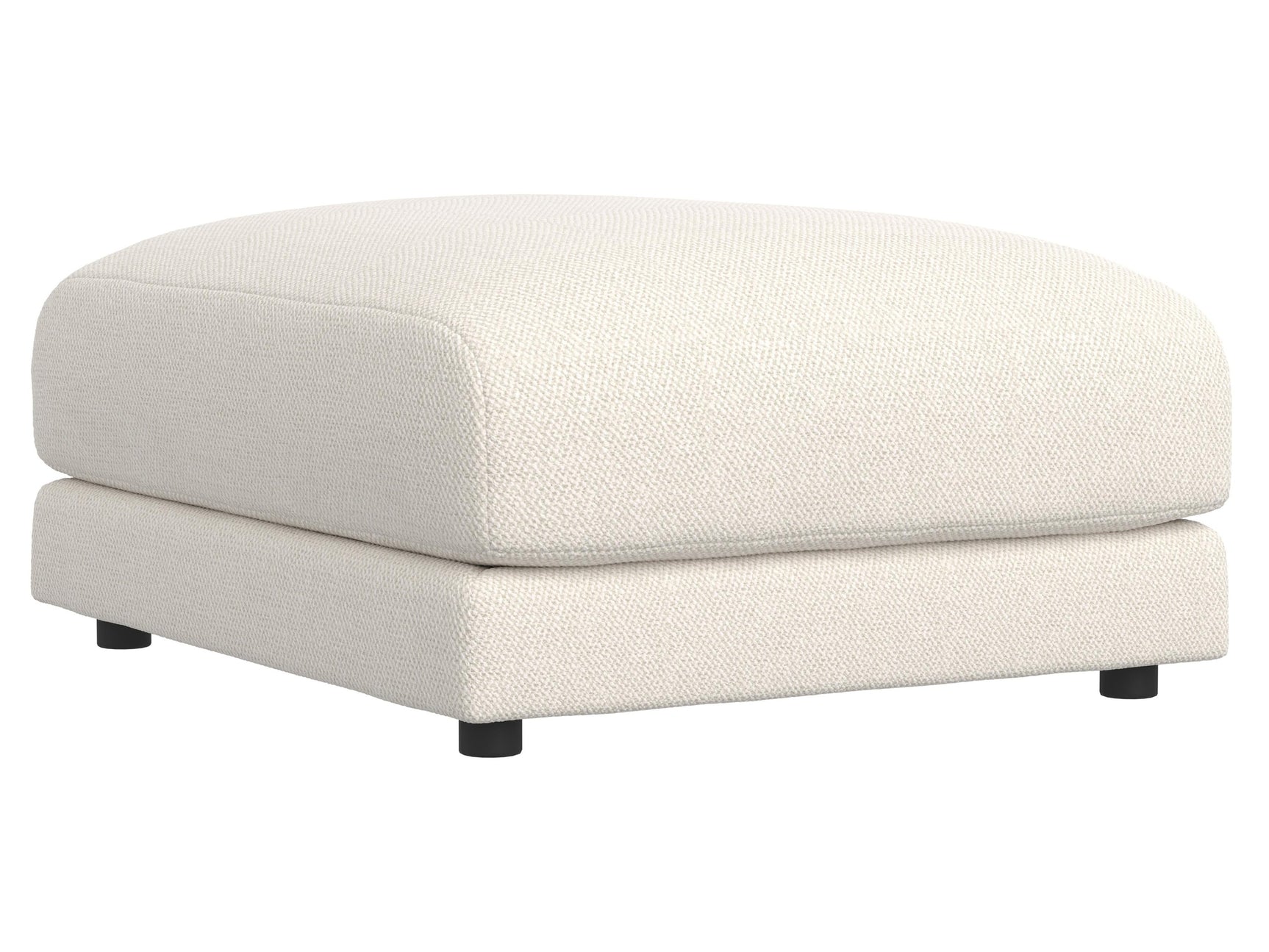 Rylan White/Cream Fabric Bumper Ottoman - Ornate Home