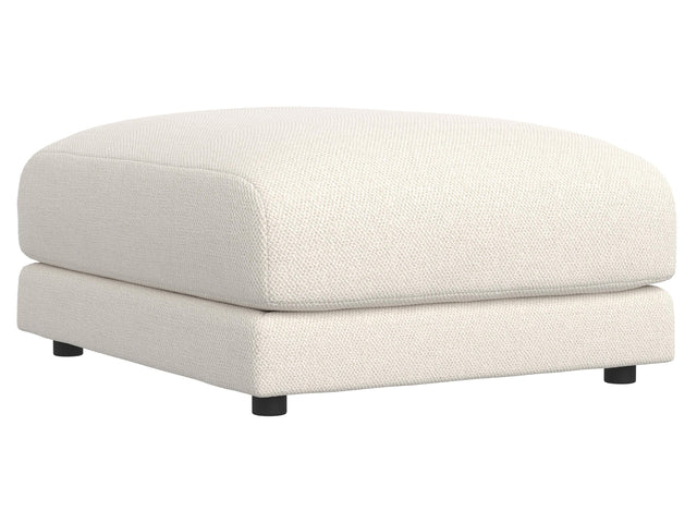 Rylan White/Cream Fabric Bumper Ottoman - Ornate Home