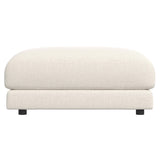 Rylan White/Cream Fabric Bumper Ottoman - Ornate Home