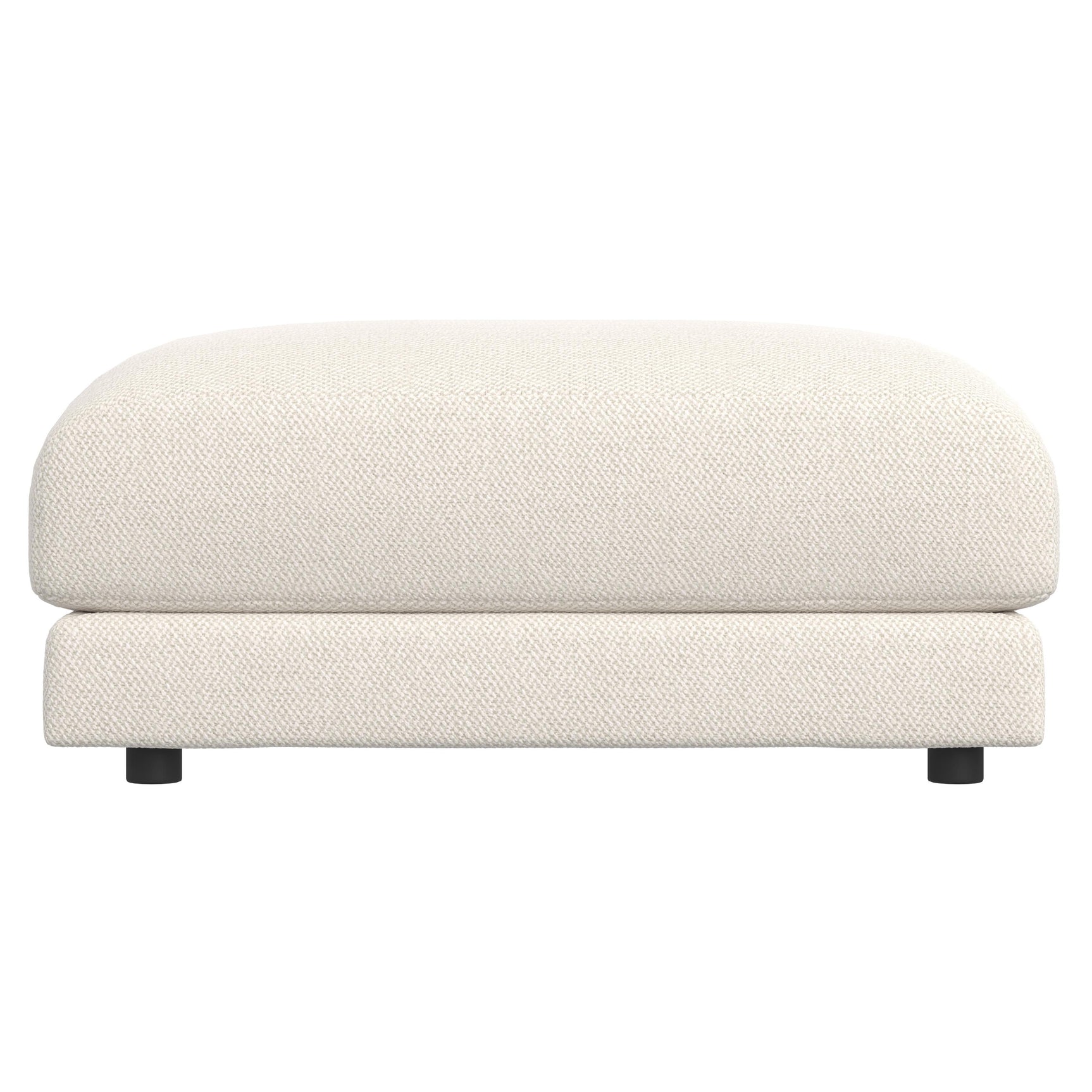 Rylan White/Cream Fabric Bumper Ottoman - Ornate Home
