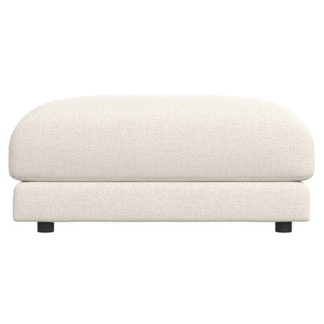 Rylan White/Cream Fabric Bumper Ottoman - Ornate Home