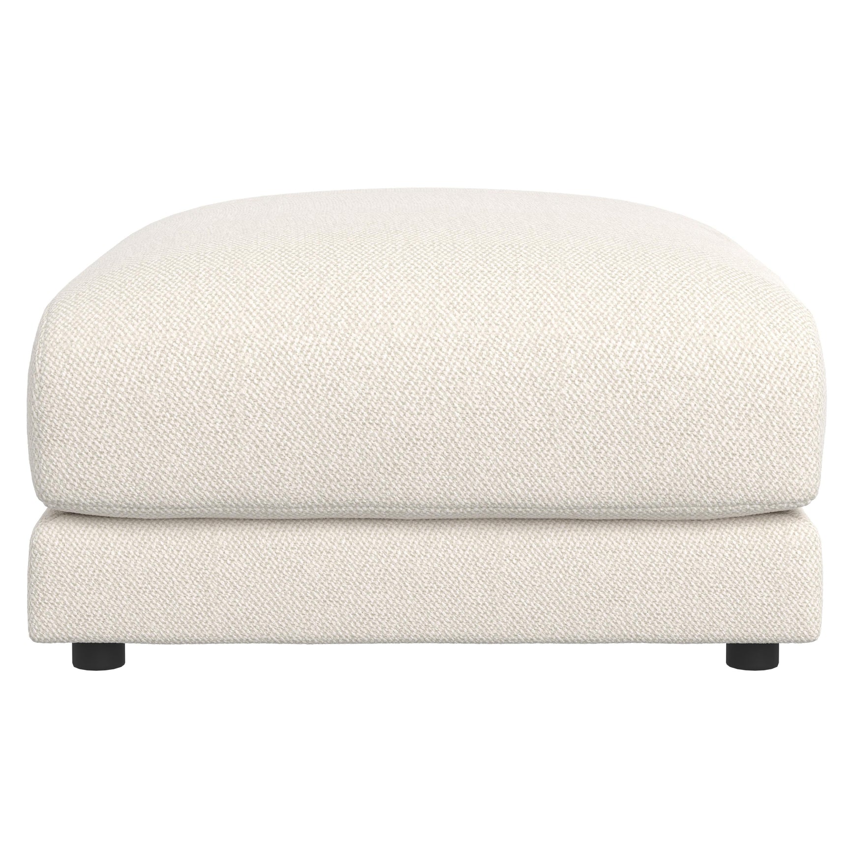 Rylan White/Cream Fabric Bumper Ottoman - Ornate Home