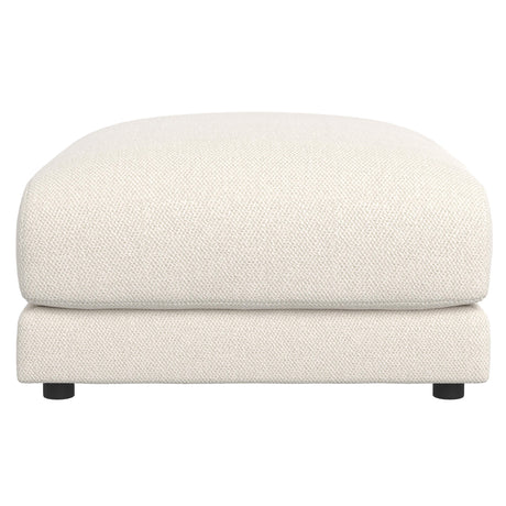 Rylan White/Cream Fabric Bumper Ottoman - Ornate Home