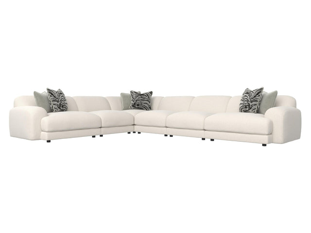 Rylan White/Cream Fabric Sectional - Ornate Home