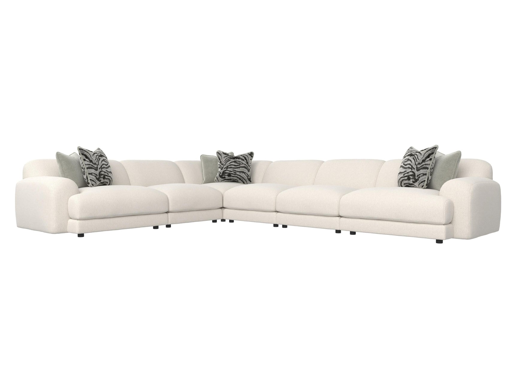 Rylan White/Cream Fabric Sectional - Ornate Home