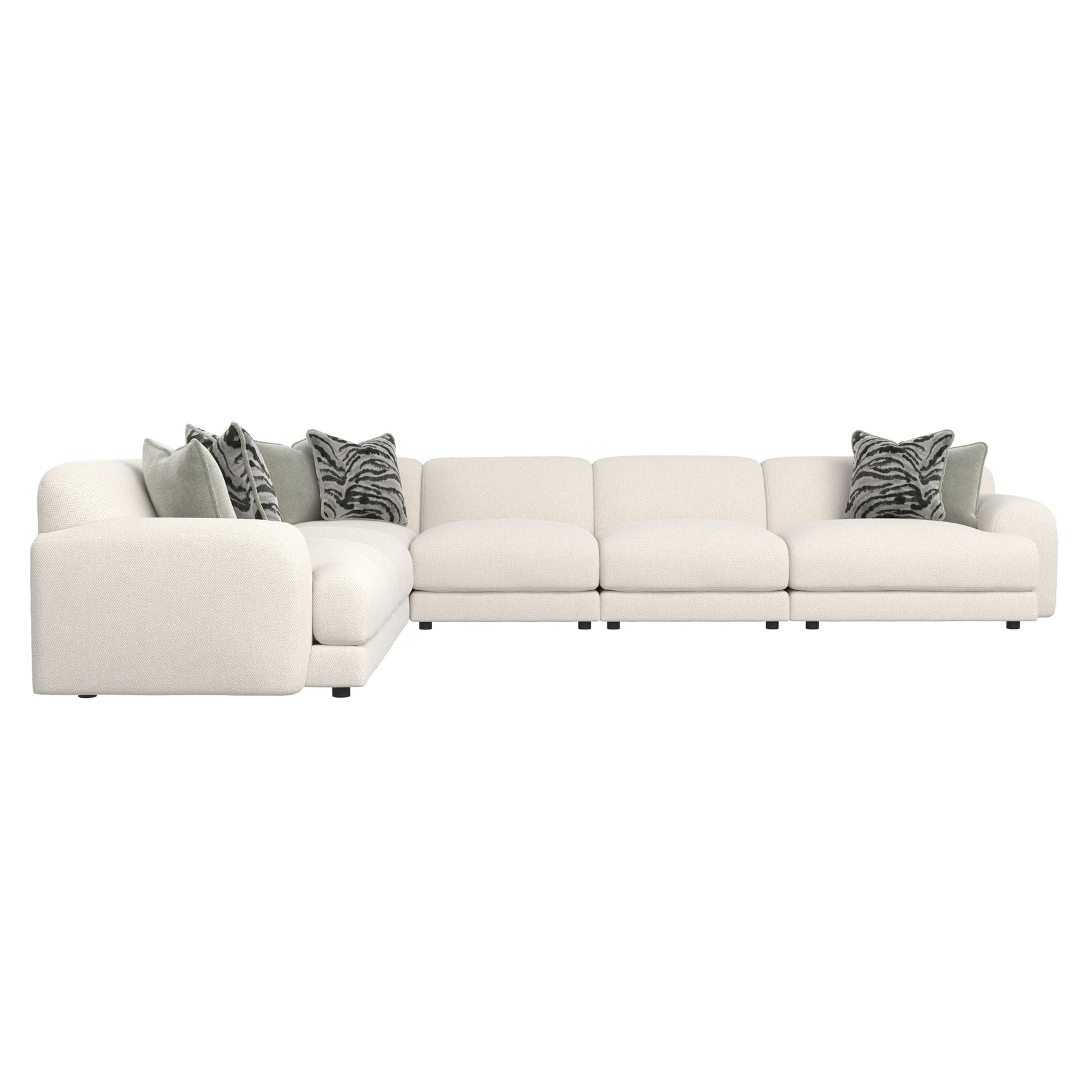 Rylan White/Cream Fabric Sectional - Ornate Home