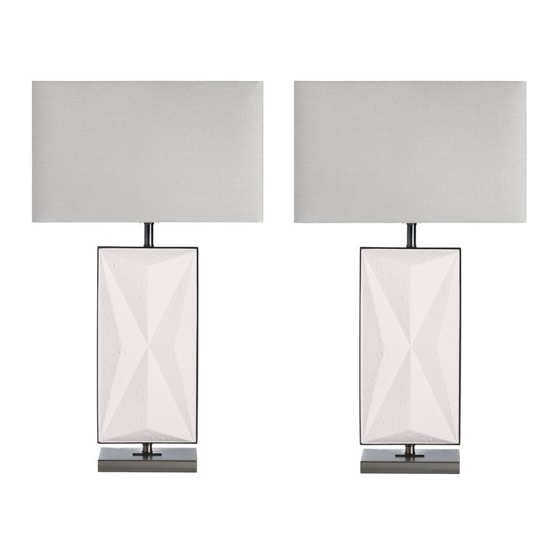 Rylan White Table Lamp (Set of 2) - Ornate Home