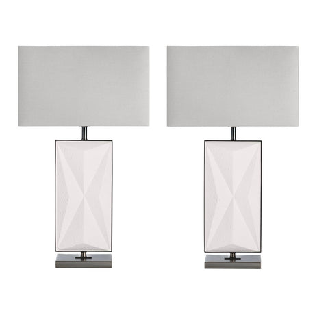Rylan White Table Lamp (Set of 2) - Ornate Home