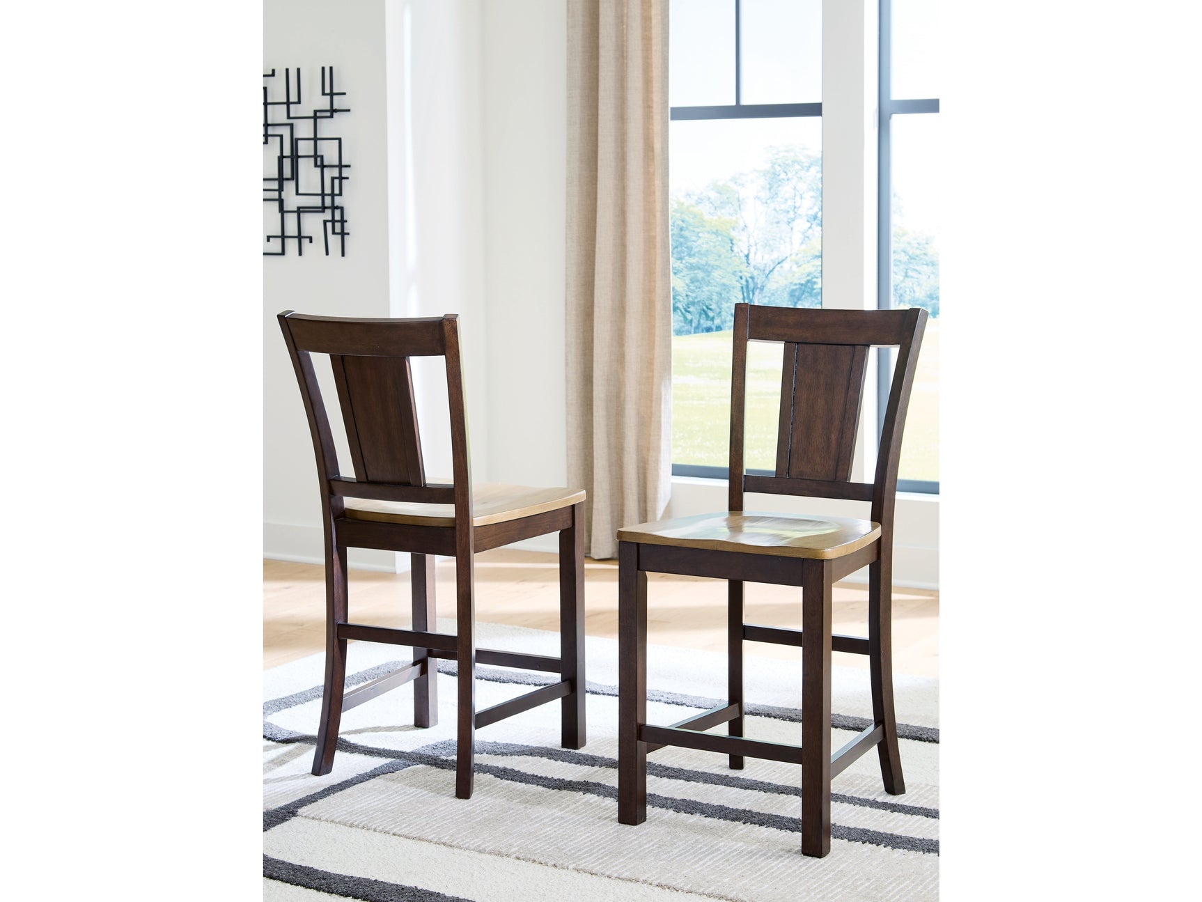 Rylandeen Light Brown/Dark Brown Barstool - Ornate Home