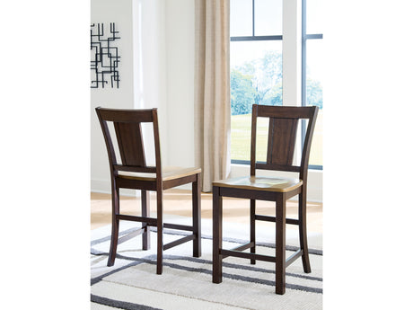 Rylandeen Light Brown/Dark Brown Barstool (Set of 2) - Ornate Home