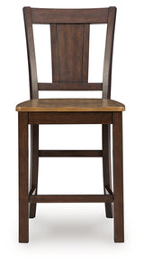 Rylandeen Light Brown/Dark Brown Counter Height Extension Dining Table 4 Barstools and Bench - Ornate Home