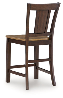 Rylandeen Light Brown/Dark Brown Counter Height Extension Dining Table 4 Barstools and Bench - Ornate Home