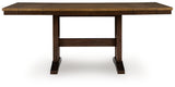 Rylandeen Light Brown/Dark Brown Counter Height Extension Dining Table 4 Barstools and Bench - Ornate Home