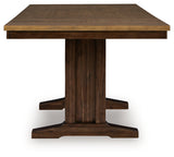 Rylandeen Light Brown/Dark Brown Counter Height Extension Dining Table 4 Barstools and Bench - Ornate Home