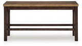 Rylandeen Light Brown/Dark Brown Counter Height Extension Dining Table 4 Barstools and Bench - Ornate Home