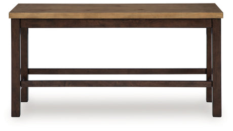 Rylandeen Light Brown/Dark Brown Counter Height Extension Dining Table 4 Barstools and Bench - Ornate Home