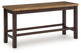 Rylandeen Light Brown/Dark Brown Counter Height Extension Dining Table 4 Barstools and Bench - Ornate Home