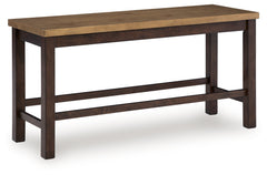 Rylandeen Light Brown/Dark Brown Counter Height Extension Dining Table 4 Barstools and Bench - Ornate Home