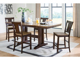 Rylandeen Light Brown/Dark Brown Counter Height Extension Dining Table and 4 Barstools - Ornate Home