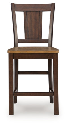 Rylandeen Light Brown/Dark Brown Counter Height Extension Dining Table and 8 Barstools - Ornate Home