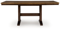 Rylandeen Light Brown/Dark Brown Counter Height Extension Dining Table and 8 Barstools - Ornate Home