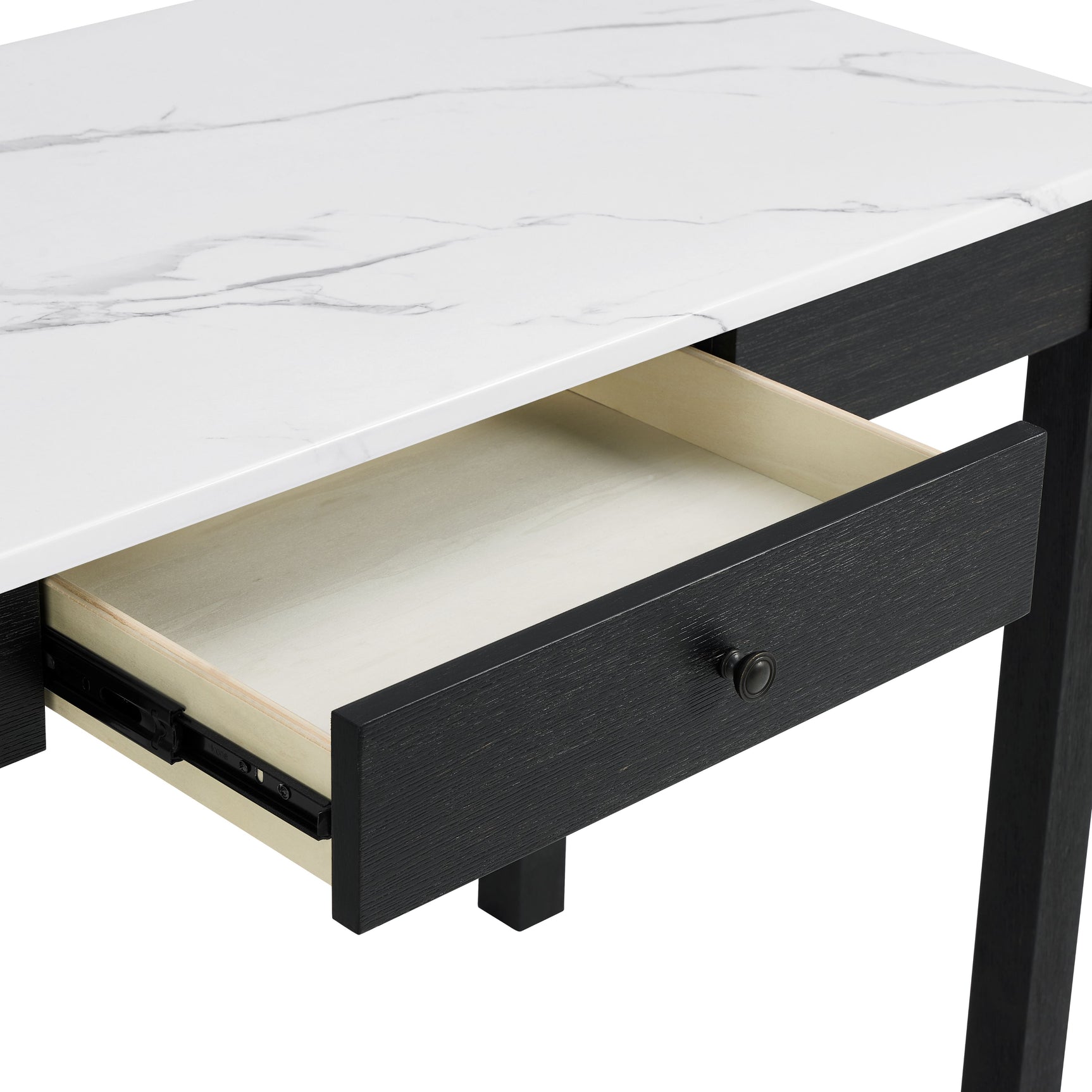 Rylee White/Black Faux Marble Desk - Ornate Home