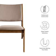 Rylina Walnut/Brown Vegan Leather Accent Chairs (Set of 2) - Ornate Home